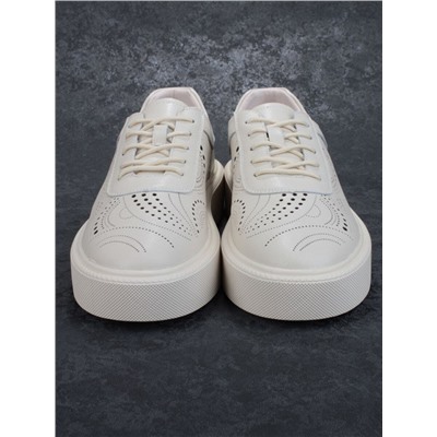 05-PDD166-1 BEIGE Кроссовки женские (натуральная кожа)