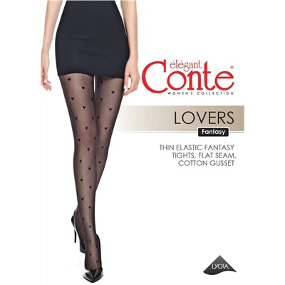 CONTE LOVERS Колготки женские в ромбы и сердечки