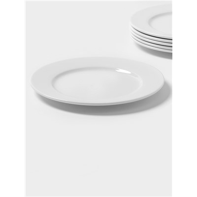 Тарелки Magistro Basic bistro, d=22 см, набор 6 шт., фарфор, белые