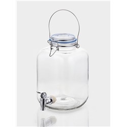 Диспенсер для напитков Magistro «Бугель», 11.5×17 см, с краном и бугельным замком, стекло, прозрачный