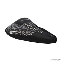 Чехол на велосипедное седло 28х18х3 см. COMIRON SEASIDE. Материал: Memory Foam-PU leather. С затяжкой. Черный /уп 50/