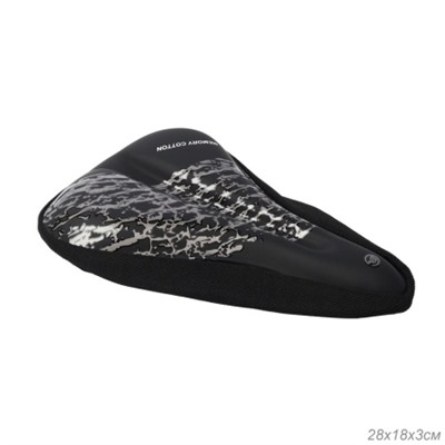 Чехол на велосипедное седло 28х18х3 см. COMIRON SEASIDE. Материал: Memory Foam-PU leather. С затяжкой. Черный /уп 50/