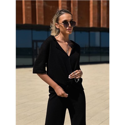 Комплект с бахромой SAMANTA, Черный