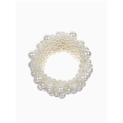 Браслет жемчуг «Зима» сплошной узор, цвет молочный, d=5 см