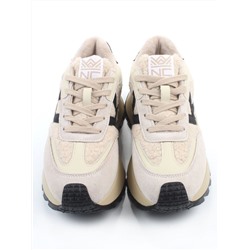 03-PDH340-2 APRICOT Кроссовки демисезонные женские (натуральная замша, натуральная кожа, текстиль)