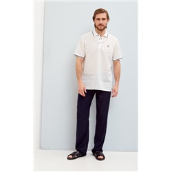 Брюки льняные мужские P111-0852 темно-синие