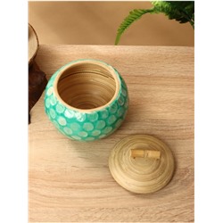 Банка для сыпучих продуктов, 13×13×11 см, бамбук