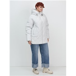 Куртка женская демисезонная с капюшоном серого цвета 1140Sr