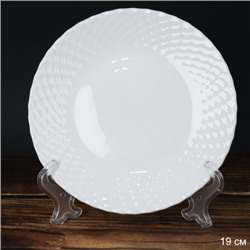 Тарелка плоская 190 мм десертная Фактурная / WVP75Q (WHITE) /уп 72/