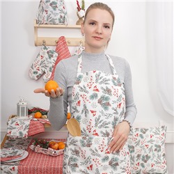 Прихватка квадратная 'NewYear' 20х20, рогожка, 100 % хлопок 'Ягодки'