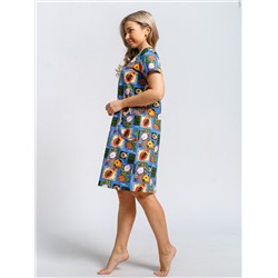 924 Халат "Тропики/голубой"