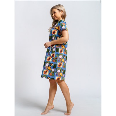 924 Халат "Тропики/голубой"