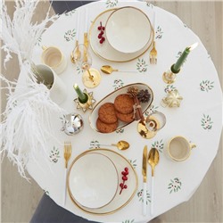 Скатерть новогодняя Этель "Сhristmas bells" d=150см +/-3см с ГМВО, 100%хл, саржа 190 гр/м2