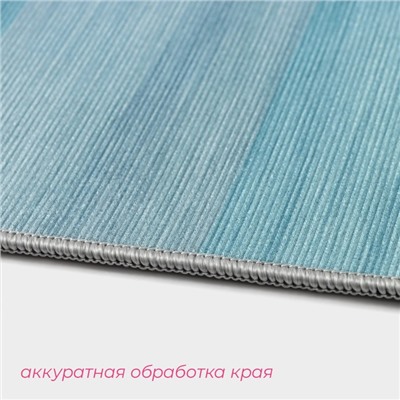 Коврик для ванной Доляна «Лазурный», 50×80 см, синий