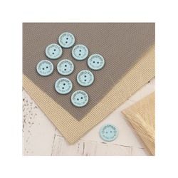 Набор нашивок из дерева Hand made with love, 2×2 см, 10 шт., голубой