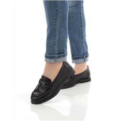 03-DYL143-1 BLACK Лоферы женские (натуральная кожа)