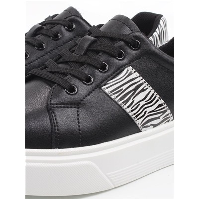 03-YC523-1 BLACK Полуботинки спортивные женские (натуральная кожа)