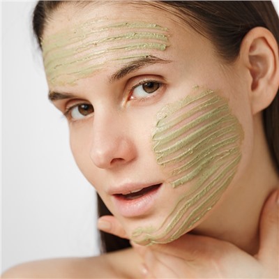 Маска для лица TOP FACE зеленая глина и альгинат, 100 г