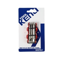 Мультитул велосипедный универсальный 9в1 KENLI /KL-9833B/ уп100/