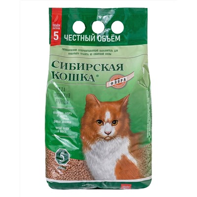 Наполнитель Сибирская Кошка ФЛОРА 5л (впитывающий)