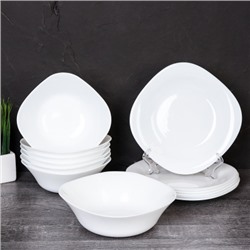 Столовый набор 13 предметов квадратный GRAY-13 86575 (WHITE) (уп 2) малая суповая тарелка