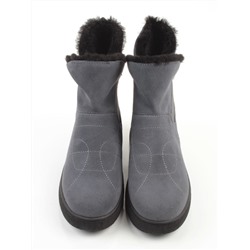 04-PAL272-3Z DK. GRAY Ботинки зимние женские (натуральная замша, 100% шерсть, натуральный мех)