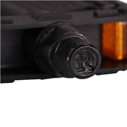 Педаль детская MIXIEER KIDS MX-P604S, полипропиленовый корпус, чёрный, без подшипников, ось 4S, с рефлектором, 90х70мм 1 пара Резьба 1/2 дюйма /уп100/