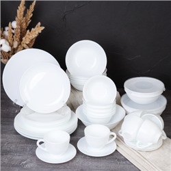 Столовый набор 39 предметов Глэйд с салатниками / 37/YGP9575 /WHITE /уп 2/