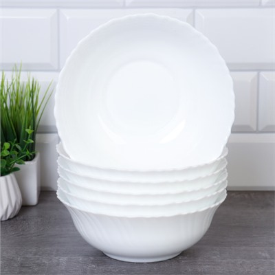 Набор суповых тарелок 6 штук 800 мл Тюльпан Богатырь / LHBW-70XN (WHITE) /уп 8/