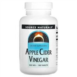 Source Naturals, яблочный уксус, 500 мг, 180 таблеток