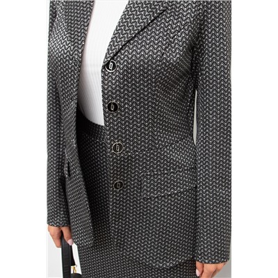 Жакет классический трикотажный чёрно-белый Диаманта №1