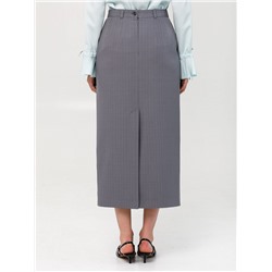 Юбка тёмно-серая в полоску с карманами