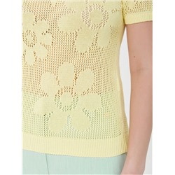 Джемпер вязаный жёлтого цвета с короткими рукавами
