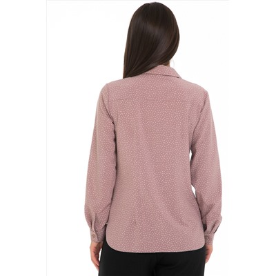 Рубашка пудрового цвета в горошек