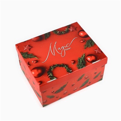 Коробка подарочная новогодняя складная Magic time, 30×24.5×15 см, Новый год