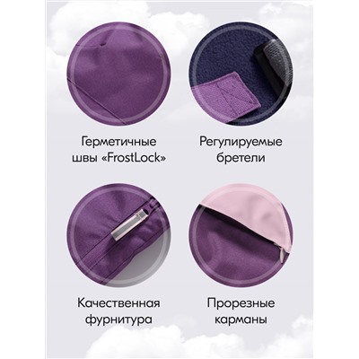 Горнолыжный костюм зимний для девочки темно-фиолетового цвета 9432TF