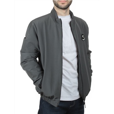 EM25057-1 DARK GRAY Куртка-бомбер мужская демисезонная (100 гр. синтепон)
