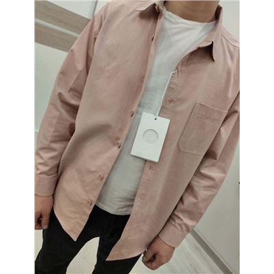 06601 Рубашка мужская пудра