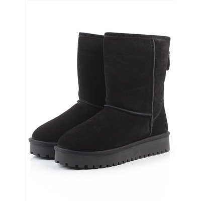 04-PAYH17-1Z BLACK Угги женские (натуральная замша, 100% шерсть)