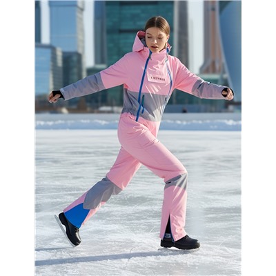 Горнолыжный комбинезон женский зимний розового цвета 2320R