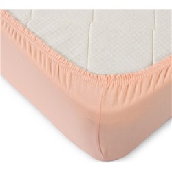 Простыня трикотажная на резинке (персик)