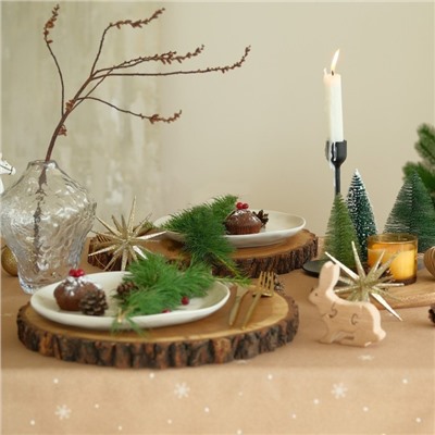 Скатерть новогодняя «Этель» Fir branches 144×180 см с ГМВО, 100% хлопок, 190 г/м²