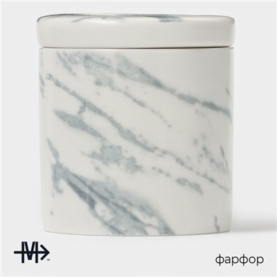 Сахарница Magistro Real Marble, 250 мл, 8.5×9 см, фарфор, белая