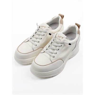 03-A331-5 WHITE Полуботинки спортивные женские (натуральная кожа)