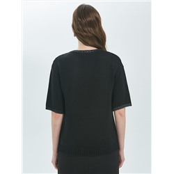 Блуза вязаная чёрного цвета