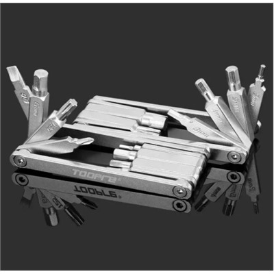 Мультитул TOOPRE X-TOOL CX8 конструкционная хром-ванадиевая легированная сталь 40CRV(40X), ШЛИЦ SL5; КРЕСТ PH4; HEX M2 M3 M4 M5 M6; TORX25; 82x29x7мм