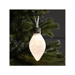 Ёлочный шар «Снежный шар», 7×14 см, 1 LED, от батареек LR44×3, свечение тёплое белое
