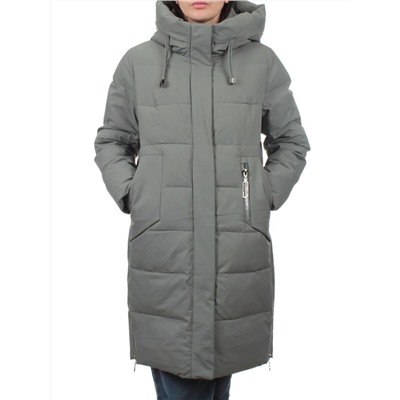 7715 GRAY/GREEN Пальто зимнее женское (200 гр. холлофайбер)