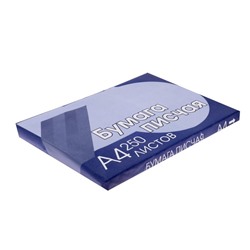Бумага писчая, А4, 250 листов, плотность 65 г/м², белизна 94-96%