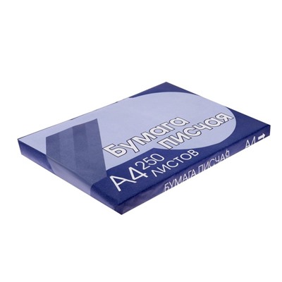 Бумага писчая, А4, 250 листов, плотность 65 г/м², белизна 94-96%
